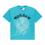 Sp5der OG Web V2 T-Shirt Cyan