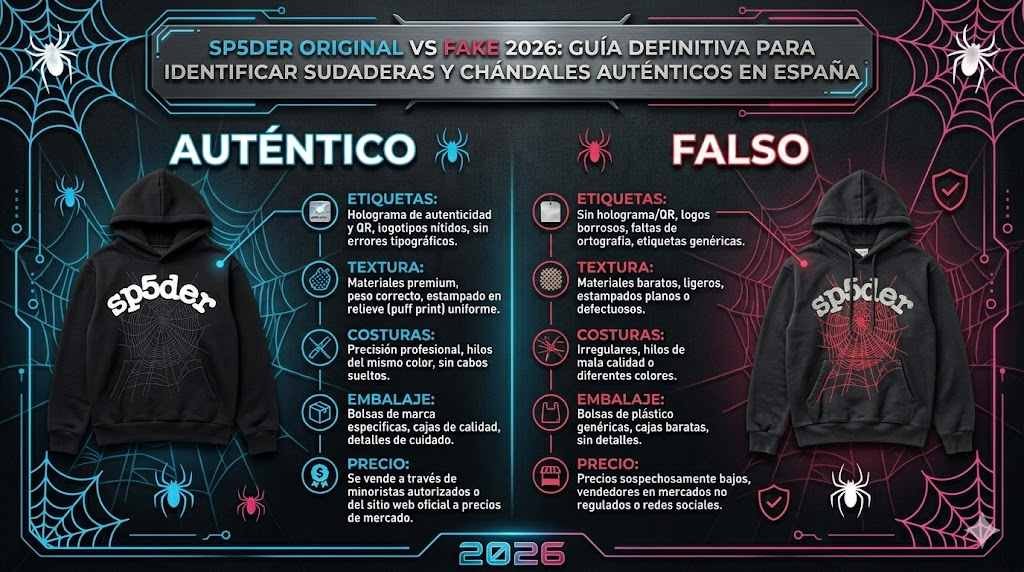 Sp5der Original vs Fake 2026 Guía Definitiva para Identificar Sudaderas y Chándales Auténticos en España 1