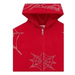 Sp5der Rhinestone-Embellishment Hoodie Model