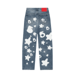 Sp5der Star Print Bootcut Jeans Back